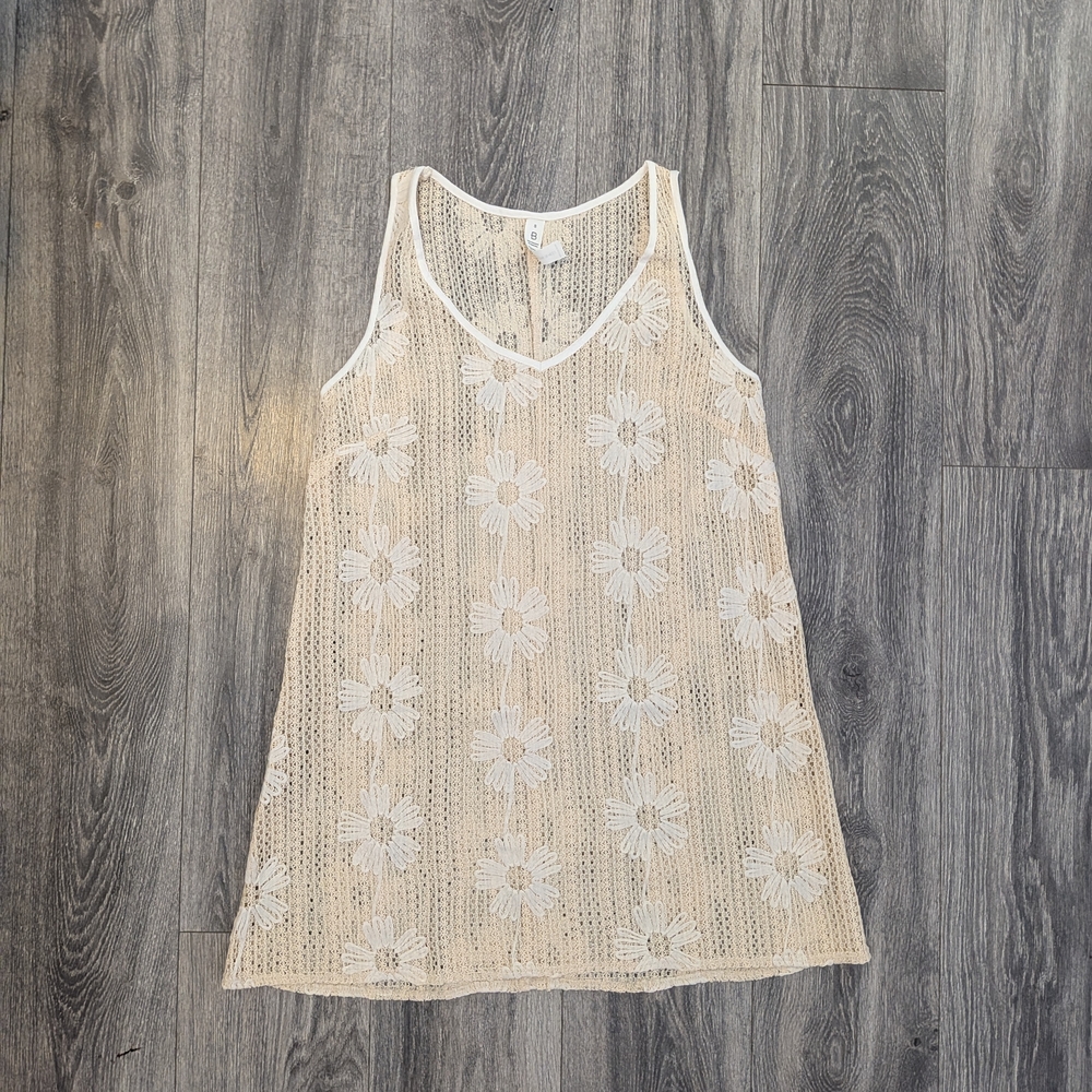 Daisy Lace Women Swim Coverup - Cream